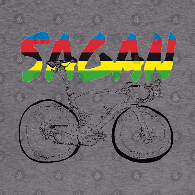 S-Works Sagan Rainbow Jersey Bicycle Drawing by eVrydayART